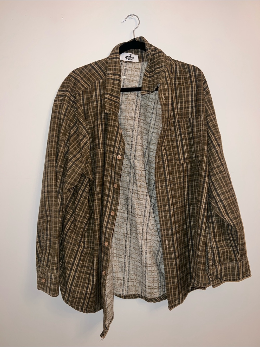 Brown Plaid Button-Up Shirt Jacket